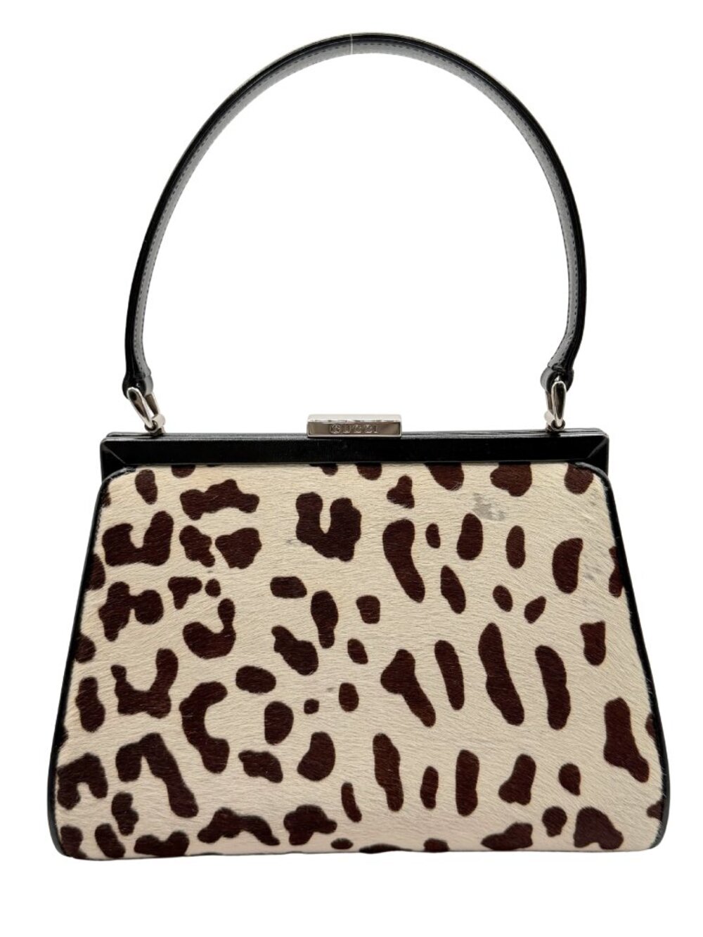 Vintage RARE GUCCI Animal Print Ponyhair Top Handle Bag